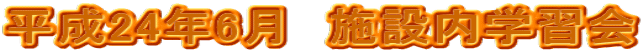 平成24年6月 施設内学習会